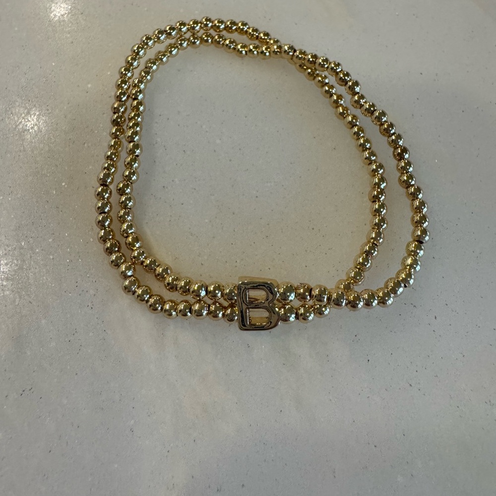 Baublebar Gold “B” Beaded Bracelet - NWT